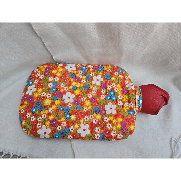 Floral Vintage Hot Water Bottle W Retro Flower Power Cozy Eskimo Brand W Germany - Picture 2 of 6